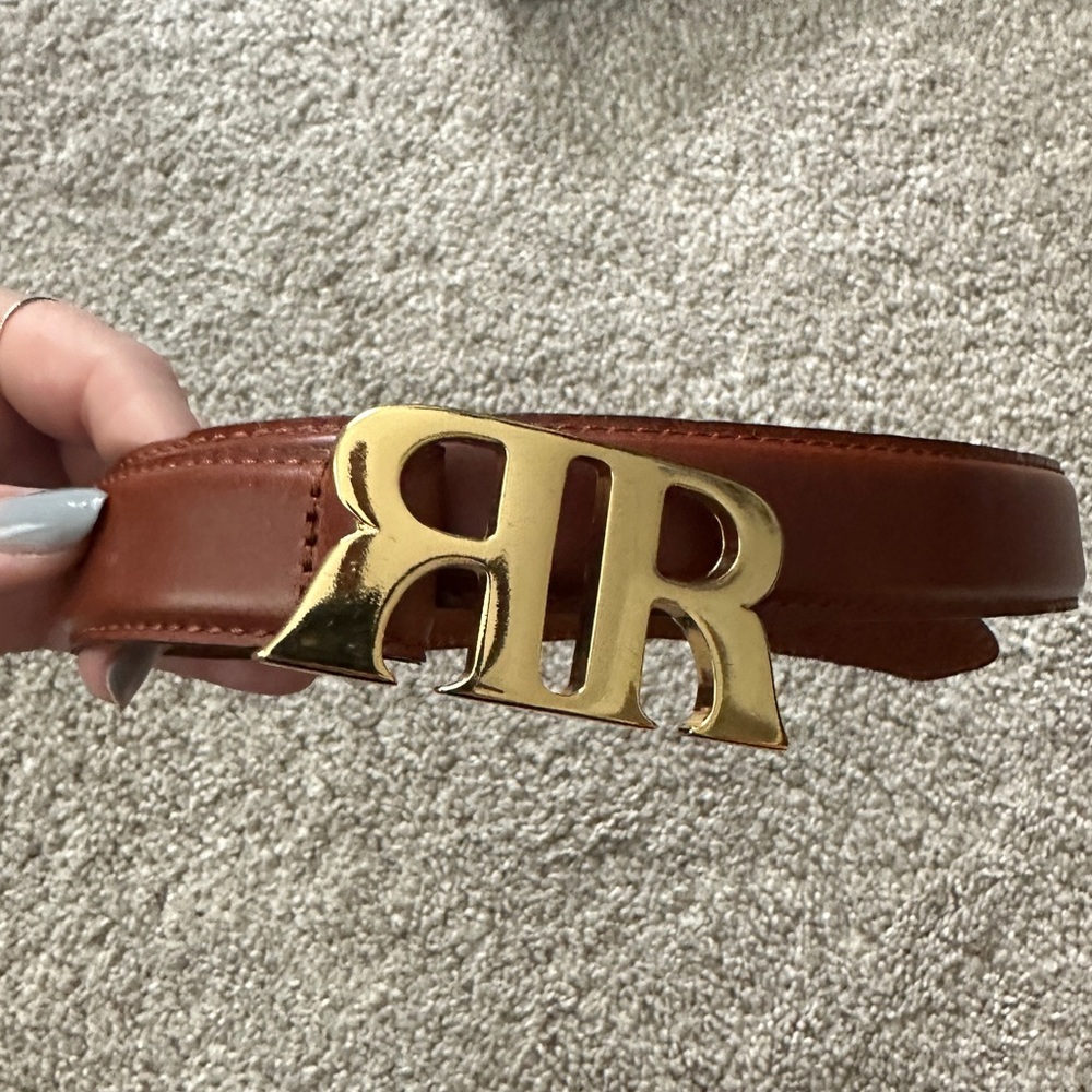 Rouje Brown Belt with Gold Buckle